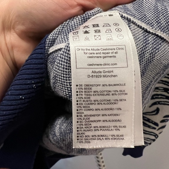 ALLUDE Crew neck cotton silk sweater M7. - Picture 3 of 7